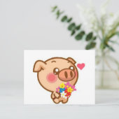 Piggy in Love Briefkaart (Staand voorkant)