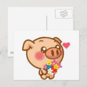 Piggy in Love Briefkaart (Voorkant / Achterkant)
