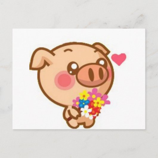 Piggy in Love Briefkaart (Voorkant)