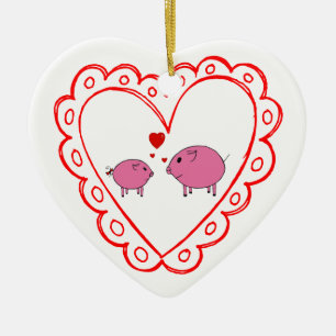 PiGgy in Love. Keramisch Ornament