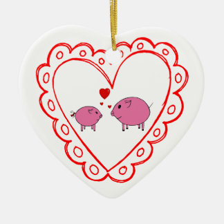 PiGgy in Love. Keramisch Ornament