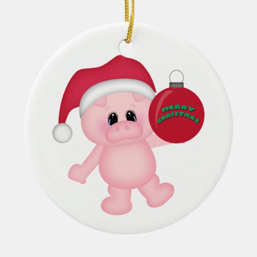 Piggy kerst keramisch ornament (Voorkant)