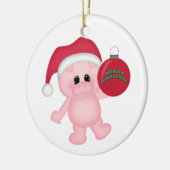 Piggy kerst keramisch ornament (Links)