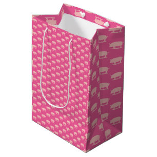 Piggy Lite roze inpakpapier Medium Cadeauzakje