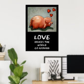 PIGGY LOVE-POSTER POSTER (Thuiskantoor)