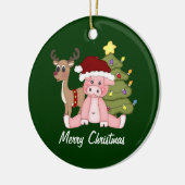 Piggy Merry-kerstversiering Keramisch Ornament (Links)