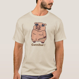Piggy met Bacon Cannibal Cartoon T-shirt
