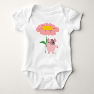 Piggy met een cadeau (meisje) baby creeper romper