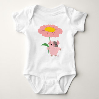 Piggy met een cadeau (meisje) baby creeper romper