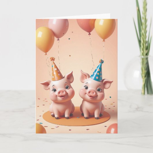 Piggy Party Time Kaart (Voorkant)