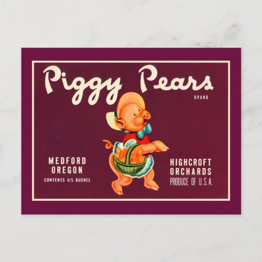 Piggy Pears Briefkaart (Voorkant)