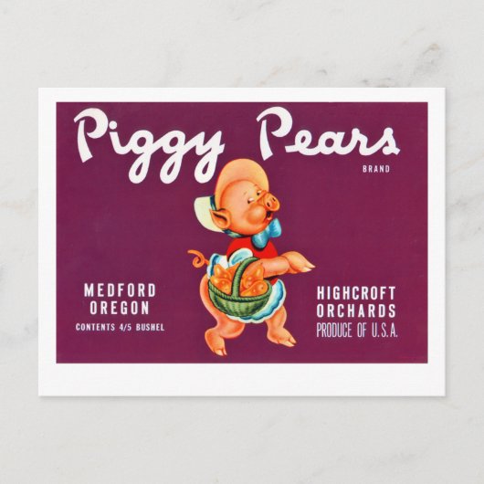 Piggy Pears Briefkaart (Voorkant)
