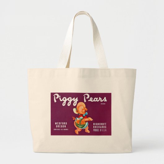 Piggy Pears Grote Tote Bag (Voorkant)