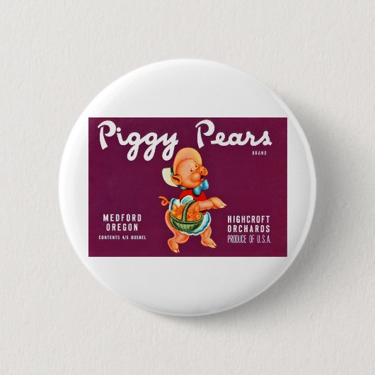Piggy Pears Ronde Button 5,7 Cm (Voorkant)