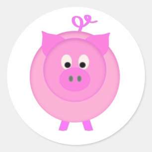 Piggy Pig Ronde Sticker