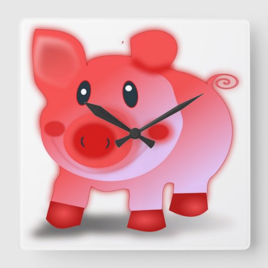 PIGGY PIGLET VIERKANTE KLOK (Voorkant)