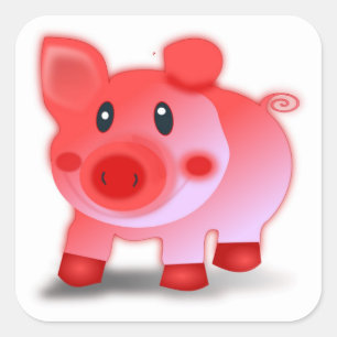 PIGGY PIGLET VIERKANTE STICKER