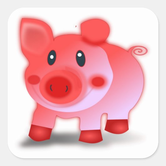 PIGGY PIGLET VIERKANTE STICKER (Voorkant)