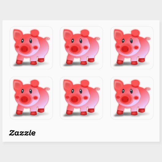 PIGGY PIGLET VIERKANTE STICKER (Vel)