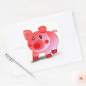 PIGGY PIGLET VIERKANTE STICKER (Envelop)