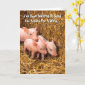 Piggy Pigs Piglet Denken aan je Kaart (Gele Bloem)