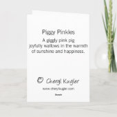 Piggy Pinkles / Gefeliciteerd Wenskaart Kaart (Achterkant)