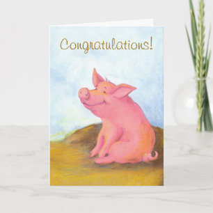 Piggy Pinkles / Gefeliciteerd Wenskaart Kaart