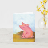 Piggy Pinkles / Notecards Kaart (Gele Bloem)