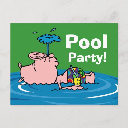 Piggy Pool Party Personalized Briefkaart (Voorkant)