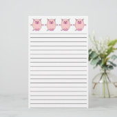 Piggy Power Stationery Briefpapier (Staand voorkant)