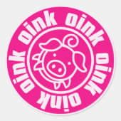 Piggy Ronde Sticker (Voorkant)