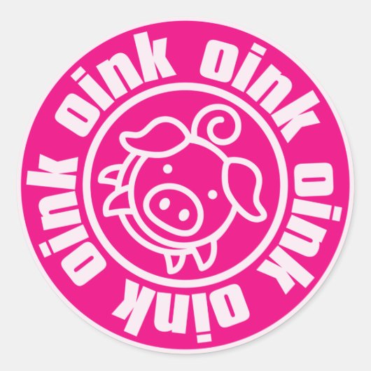 Piggy Ronde Sticker (Voorkant)