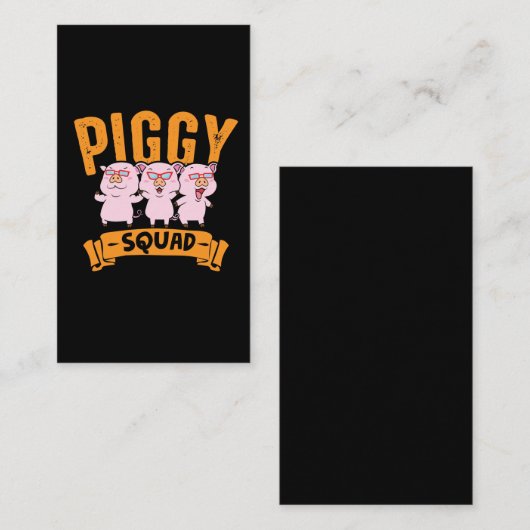 Piggy Squad Hog Piglet Cute Pig Visitekaartje (Voorkant / Achterkant)