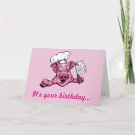 Piggy the Hamicidal Maniac Funny Pig Birthday Kaart