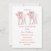Piggy Twins Baby shower Biglet Meisje Boerderij Di Kaart (Voorkant)