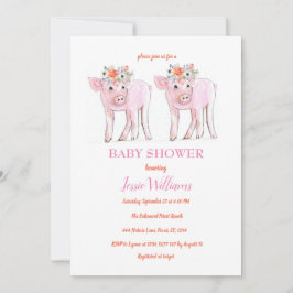 Piggy Twins Baby shower Biglet Meisje Boerderij Di Kaart