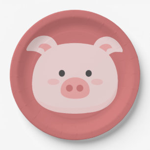 Piggy Verjaardag Kinder kamer Wall Art Paper Borde Papieren Bordje