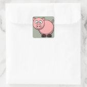 Piggy Vierkante Sticker (Tas)