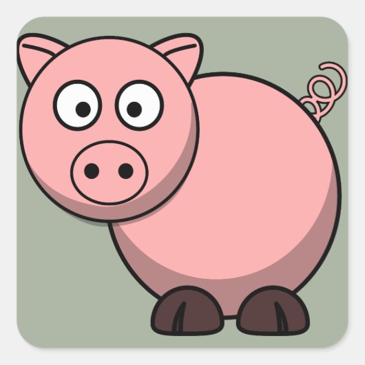 Piggy Vierkante Sticker (Voorkant)