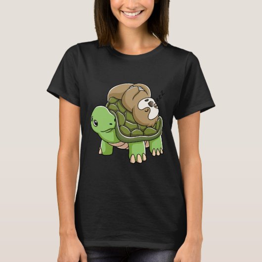 Piggyback Running Riding Team Schildpad T-shirt (Voorkant)
