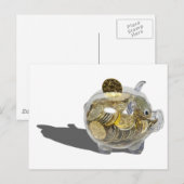 PiggyBankGoldCoins102410 Briefkaart (Voorkant / Achterkant)