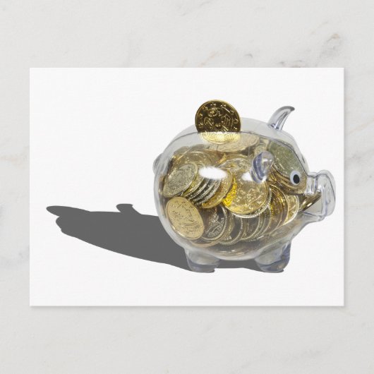 PiggyBankGoldCoins102410 Briefkaart (Voorkant)