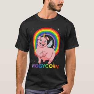 Piggycorn Pig Unicorn Boerderij Rainbow Magical Sp T-shirt