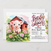 Piggy's Pink Paradise Boho Baby shower Kaart (Voorkant)