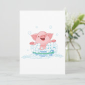 Piglet die een adem-uitnodiging inneemt kaart (Staand voorkant)