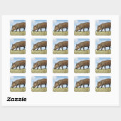Piglet Eten Vierkante Sticker (Vel)