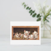 Piglet Illustration Briefkaart (Staand voorkant)