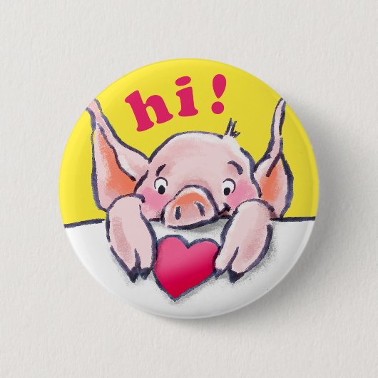 Piglet Peek Ronde Button 5,7 Cm (Voorkant)