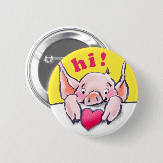 Piglet Peek Ronde Button 5,7 Cm (Voorkant /achterkant)