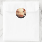 Piglet Pig Schattig Face Snout Ronde Sticker (Tas)